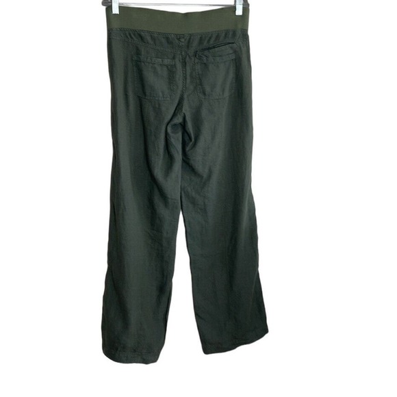 ATHLETA LINEN‎ REVERIE WIDE LEG JASPER GREEN PANT SIZE 2 - Picture 2 of 10